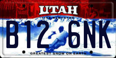 UT license plate B126NK