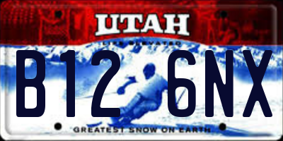 UT license plate B126NX
