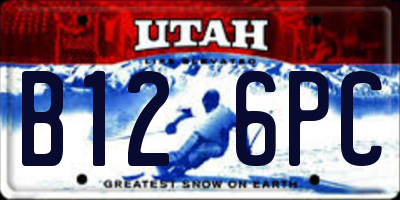 UT license plate B126PC