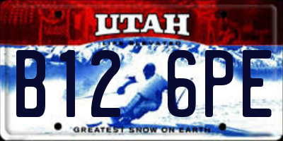 UT license plate B126PE