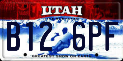 UT license plate B126PF