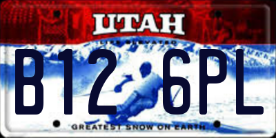 UT license plate B126PL