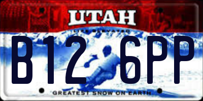 UT license plate B126PP