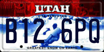UT license plate B126PQ