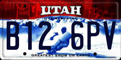 UT license plate B126PV