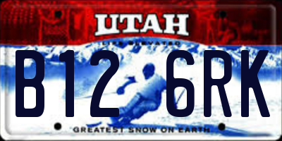 UT license plate B126RK