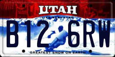UT license plate B126RW