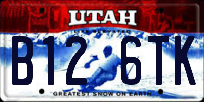 UT license plate B126TK