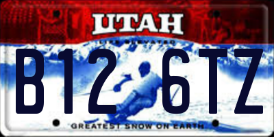 UT license plate B126TZ