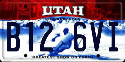 UT license plate B126VI