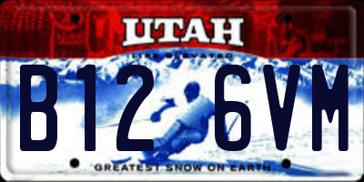 UT license plate B126VM