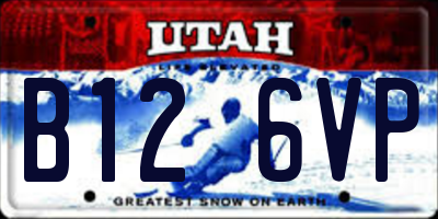 UT license plate B126VP