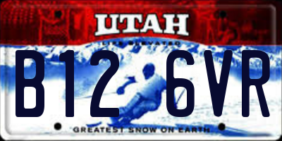 UT license plate B126VR