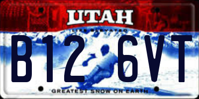UT license plate B126VT
