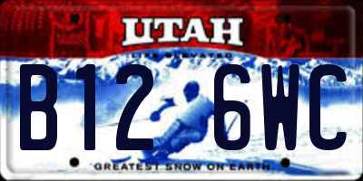 UT license plate B126WC