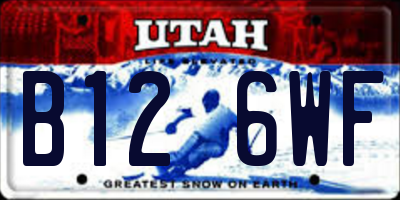 UT license plate B126WF