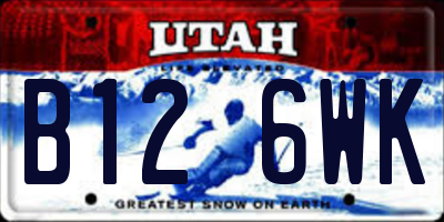 UT license plate B126WK