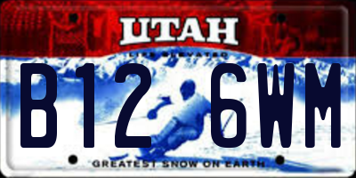 UT license plate B126WM