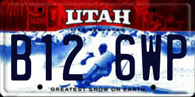 UT license plate B126WP