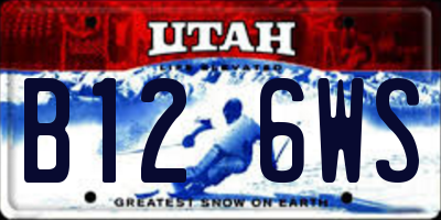 UT license plate B126WS