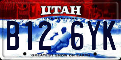UT license plate B126YK