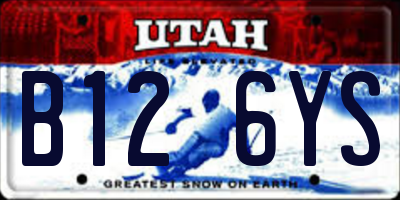 UT license plate B126YS