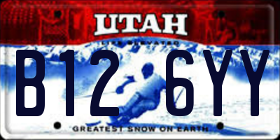 UT license plate B126YY