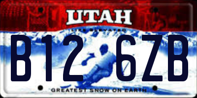 UT license plate B126ZB