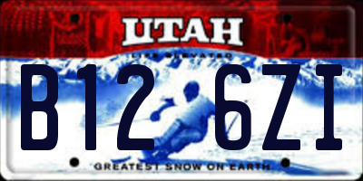 UT license plate B126ZI