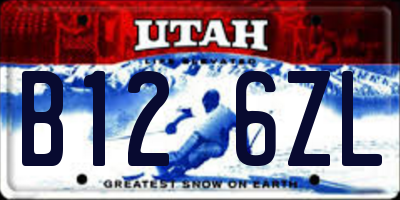 UT license plate B126ZL
