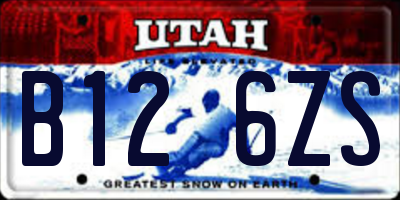 UT license plate B126ZS