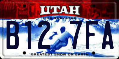 UT license plate B127FA