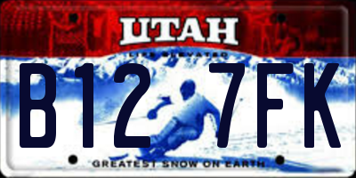 UT license plate B127FK