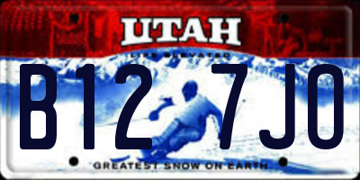 UT license plate B127JO