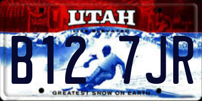 UT license plate B127JR