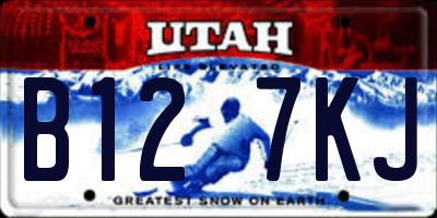 UT license plate B127KJ