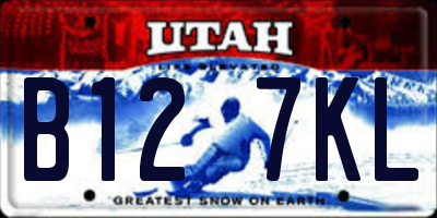 UT license plate B127KL