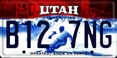 UT license plate B127NG