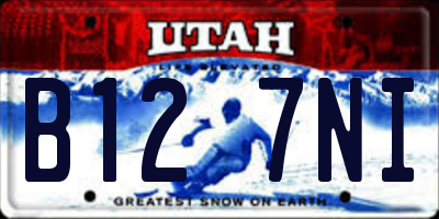 UT license plate B127NI