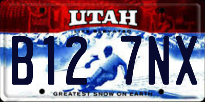 UT license plate B127NX