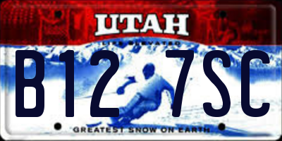 UT license plate B127SC