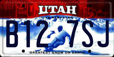 UT license plate B127SJ