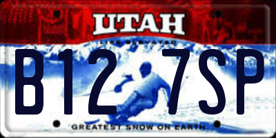 UT license plate B127SP