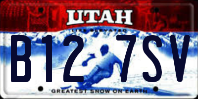 UT license plate B127SV