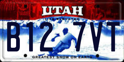 UT license plate B127VT