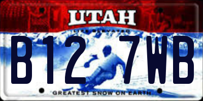 UT license plate B127WB