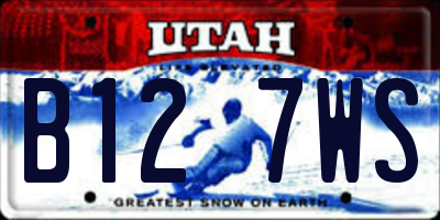 UT license plate B127WS