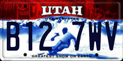 UT license plate B127WV