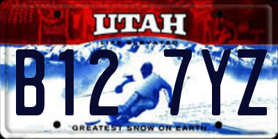 UT license plate B127YZ