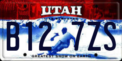 UT license plate B127ZS